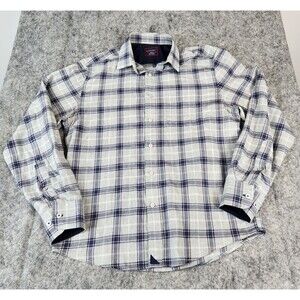 Untuckit Shirt Mens Small Gray Long Sleeve Button Up Windowpane Plaid Atwater